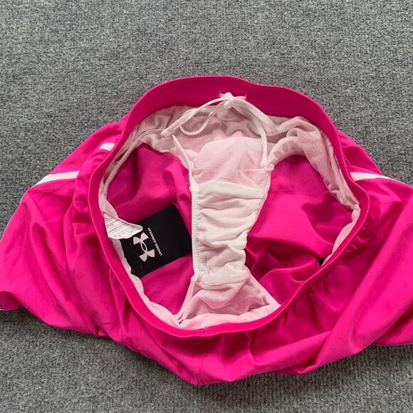 Under Armour Shorts Womens Small Neon Pink White Fly By 2.0 Loose Heatgear Lined - Picture 9 of 13